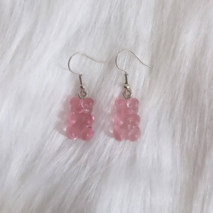 Aros osos de gomita rosa pastel