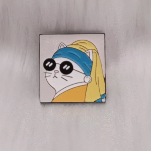 Pin gato arete de perla